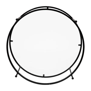 English Elm Round Coffee Table - Modern Clear Glass Coffee Table with Matte Frame