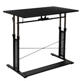 English Elm Height Adjustable (27.25-35.75"H) Sit to Stand Home Office Desk -