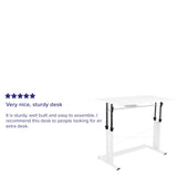 English Elm Height Adjustable (27.25-35.75"H) Sit to Stand Home Office Desk -