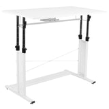 English Elm Height Adjustable (27.25-35.75"H) Sit to Stand Home Office Desk -