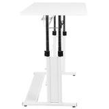 English Elm Height Adjustable (27.25-35.75"H) Sit to Stand Home Office Desk -