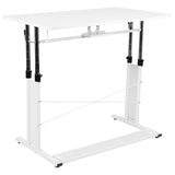 English Elm Height Adjustable (27.25-35.75"H) Sit to Stand Home Office Desk -