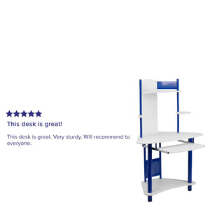 English Elm Corner Computer Desk with Hutch