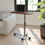 English Elm Angle and Height Adjustable Mobile Laptop Computer Table with Top