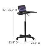 English Elm Sit to Stand Mobile Laptop Computer Desk