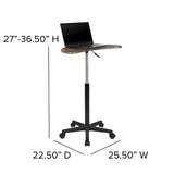 English Elm Sit to Stand Mobile Laptop Computer Desk