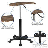 English Elm Sit to Stand Mobile Laptop Computer Desk