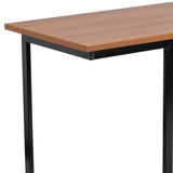 English Elm Computer Desk with Black Metal Frame