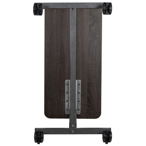 English Elm Commercial Grade Adjustable Overbed Table with Wheels for Home and Hospital