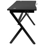 English Elm 55" x 24" Extra Large Gaming Desk with Headphone Hook and Cup Holder - Free Mouse Pad