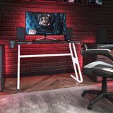 English Elm Gaming Ergonomic Desk with Cup Holder and Headphone Hook