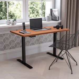 English Elm Electric Height Adjustable Standing Desk - Table Top 48" Wide - 24" Deep ()