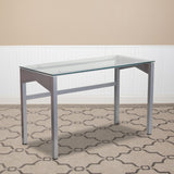 Geometric Design Glass Desk, 47.25