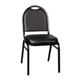 English Elm Commercial Grade Commercial Grade 500 LB. Capacity Dome Back Stacking Banquet Chair in Vinyl with Metal Frame