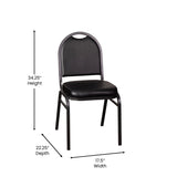 English Elm Commercial Grade Commercial Grade 500 LB. Capacity Dome Back Stacking Banquet Chair in Vinyl with Silver Vein Metal Frame