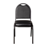 English Elm Commercial Grade Commercial Grade 500 LB. Capacity Dome Back Stacking Banquet Chair in Vinyl with Silver Vein Metal Frame