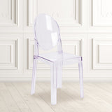 English Elm Commercial Grade Ghost Chair with Oval Back