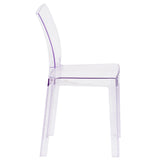 English Elm Commercial Grade Ghost Chair with Square Back