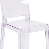 English Elm Commercial Grade Ghost Chair with Square Back