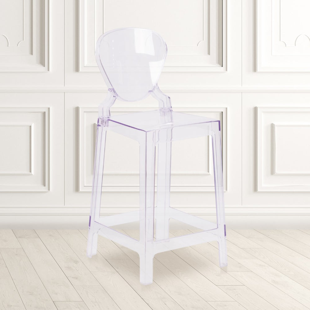 English Elm Commercial Grade Ghost Counter Stool with Tear Back