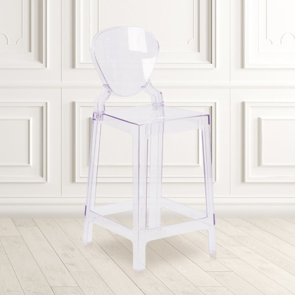 English Elm Commercial Grade Ghost Counter Stool with Tear Back