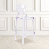 Commercial Grade Ghost Barstool with Tear Back