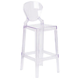 English Elm Commercial Grade Ghost Barstool with Tear Back