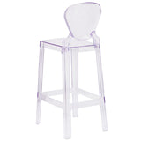 English Elm Commercial Grade Ghost Barstool with Tear Back