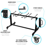 English Elm Commercial Grade Heavy Duty Folding Table and Chairs Mobile Cart-Locking Wheels, Holds up to 42 Folding Chairs or 12 Tables,