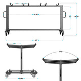 English Elm Commercial Grade Heavy Duty Folding Table and Chairs Mobile Cart-Locking Wheels, Holds up to 42 Folding Chairs or 12 Tables,