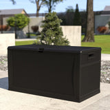 English Elm 120 Gallon Plastic Deck Box - Outdoor Waterproof Storage Box for Patio Cushions, Garden Tools and Pool Toys,