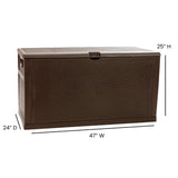 English Elm 120 Gallon Plastic Deck Box - Outdoor Waterproof Storage Box for Patio Cushions, Garden Tools and Pool Toys,