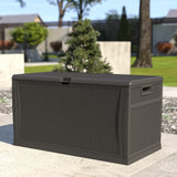 English Elm 120 Gallon Plastic Deck Box - Outdoor Waterproof Storage Box for Patio Cushions, Garden Tools and Pool Toys,