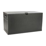 English Elm 120 Gallon Plastic Deck Box - Outdoor Waterproof Storage Box for Patio Cushions, Garden Tools and Pool Toys,