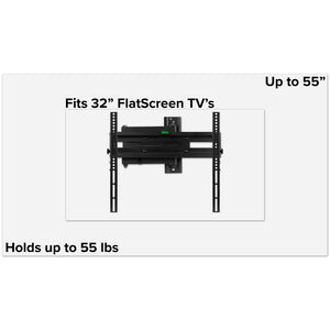 English Elm Full Motion TV Wall Mount - Built-In Level - Fits most TV's 32" - 55" (Weight Cap 55LB)