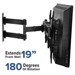 English Elm Full Motion TV Wall Mount - Built-In Level - Fits most TV's 32" - 55" (Weight Cap 55LB)