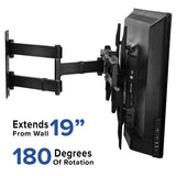 English Elm Full Motion TV Wall Mount - Built-In Level - Fits most TV's 32" - 55" (Weight Cap 55LB)