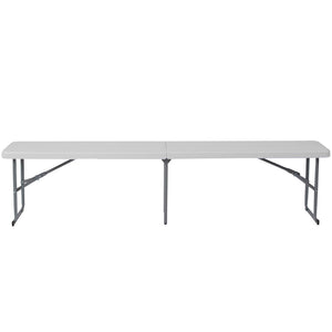 English Elm Commercial Grade 10.25''W x 71''L Bi-Fold Plastic Bench with Carrying Handle