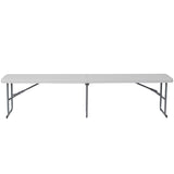 English Elm Commercial Grade 10.25''W x 71''L Bi-Fold Plastic Bench with Carrying Handle