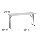 English Elm Commercial Grade 5-Foot Plastic Folding Training Table