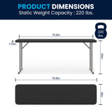 English Elm Commercial Grade 6-Foot Plastic Folding Training Table