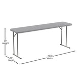 English Elm Commercial Grade 6-Foot Plastic Folding Training Table