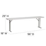 English Elm Commercial Grade 8-Foot Granite Plastic Folding Training Table