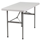 English Elm Commercial Grade 4-Foot Granite Plastic Folding Table