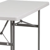 English Elm Commercial Grade 4-Foot Granite Plastic Folding Table