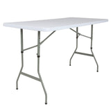 English Elm Commercial Grade 4.93-Foot Height Adjustable Plastic Folding Table