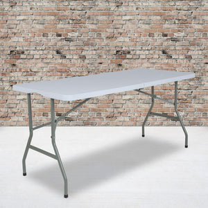 English Elm Commercial Grade 4.97-Foot Bi-Fold Plastic Folding Table