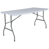 English Elm Commercial Grade 4.97-Foot Bi-Fold Plastic Folding Table