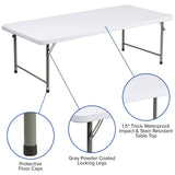 English Elm Commercial Grade 4.93-Foot Kid's Plastic Folding Table