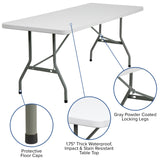 English Elm Commercial Grade 6-Foot Plastic Folding Table